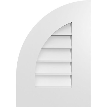 Ekena Millwork Quarter Round Top Left Surface Mount PVC Gable Vent w/ 3-1/2"W x 1"P Standard Frame, 14"W x 20"H GVPQL14X2001SN